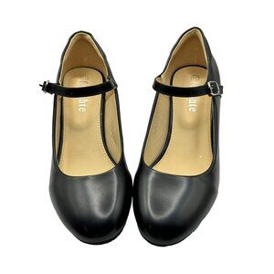 Enchanté Women's Mary Jane Shoes, Size 38‎ (US 7), Black, Adjustable Strap, New